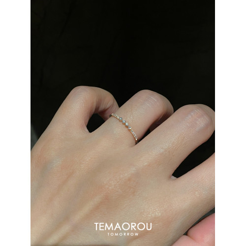 極細款mini閃鑽戒指簡約精緻高級感曡戴鍍18K金食指戒指環女日常