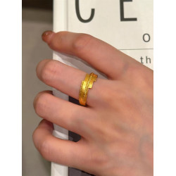 《絨光躍金》復古國潮24k金戒指小衆獨特細膩質感不掉色百搭女ins