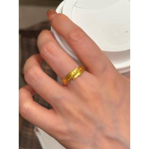 《絨光躍金》復古國潮24k金戒指小衆獨特細膩質感不掉色百搭女ins