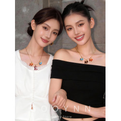 馬上有名~字母項鍊女新年紅色小馬diy吊墜配飾小熊長款鎖骨毛衣鏈