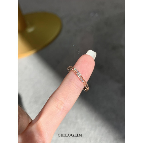 CieloGlim 碎閃細戒 10分鑽石火彩小排鑽戒指女925銀簡約百搭曡戴
