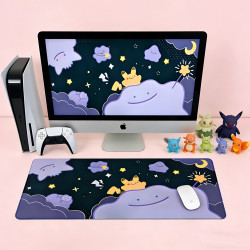 適用於百變怪滑鼠墊電競大號滑鼠墊加厚鎖邊桌墊寶可夢辦公電腦墊