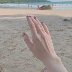 特 迷你小珍珠 美國進口14k包金極細施家珍珠戒指女曡帶