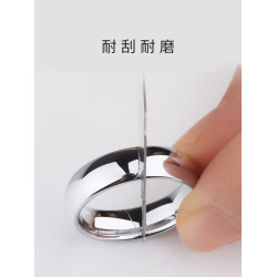 颯雅男士戒指銀素圈高級感鎢鋼烏金尾戒光面閉口高清反光指環男生