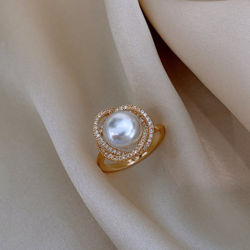 氣質珍珠戒指女小衆設計2025年新款爆款指環簡約高級感食指戒指環