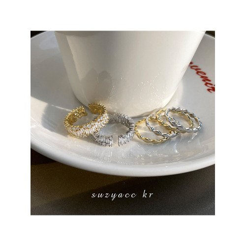 suzyacc kr超閃水鑽開口戒指2025年新款潮小衆設計食指戒時尚個性 suzyacc kr超閃水鑽開口戒指2025年新款潮小衆設計食指戒時尚個性