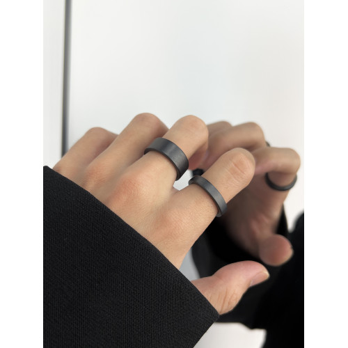 磨砂陶瓷黑色戒指男潮牌極簡個性霧面百搭食指戒環不掉色嘻哈尾戒