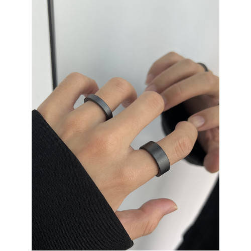 磨砂陶瓷黑色戒指男潮牌極簡個性霧面百搭食指戒環不掉色嘻哈尾戒