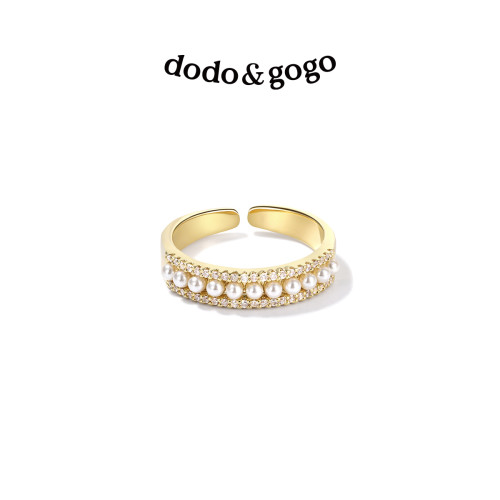 DODOGOGO仿珍珠戒指女小衆開口食指戒高級網紅簡約時尚2026新款戒 DODOGOGO仿珍珠戒指女小衆開口食指戒高級網紅簡約時尚2026新款戒