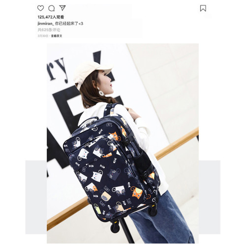 新品雙肩拉桿包後後背包多功能防水旅行包女超輕男大容量萬向輪行李箱