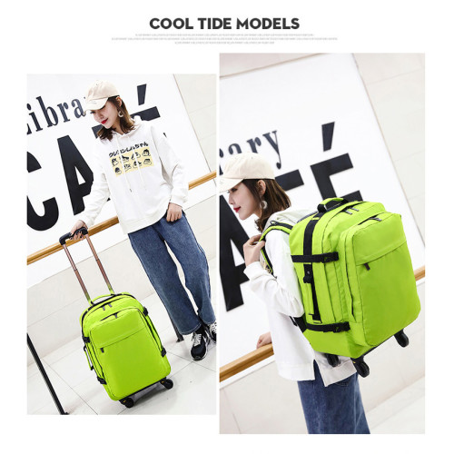 新品雙肩拉桿包後後背包多功能防水旅行包女超輕男大容量萬向輪行李箱