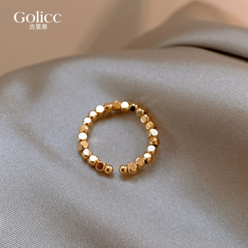 古裡雅金色碎銀戒指女2025新款爆款食指指環輕奢高級感開口戒飾品