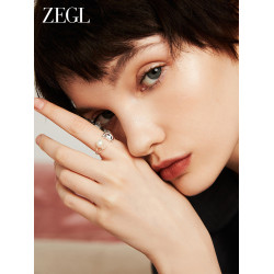 ZEGL巴洛克淡水珍珠戒指女小衆設計高級感指環秋冬個性自律食指戒