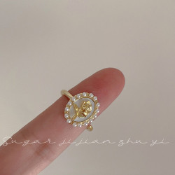 SUGAR 氣質溫柔貝殼戒指女小衆設計高級感網紅爆款時尚個性指環女