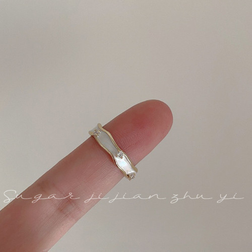 SUGAR 氣質溫柔貝殼戒指女小衆設計高級感網紅爆款時尚個性指環女