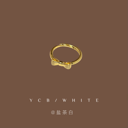 「在逃大小姐」輕奢高級感金色蝴蝶結戒指甜美可愛小衆感設計指環 「在逃大小姐」輕奢高級感金色蝴蝶結戒指甜美可愛小衆感設計指環