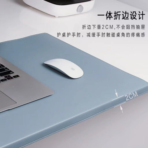 釦掛邊辦公桌墊超大號皮革滑鼠墊商務書桌墊學習寫字墊電腦鍵盤墊