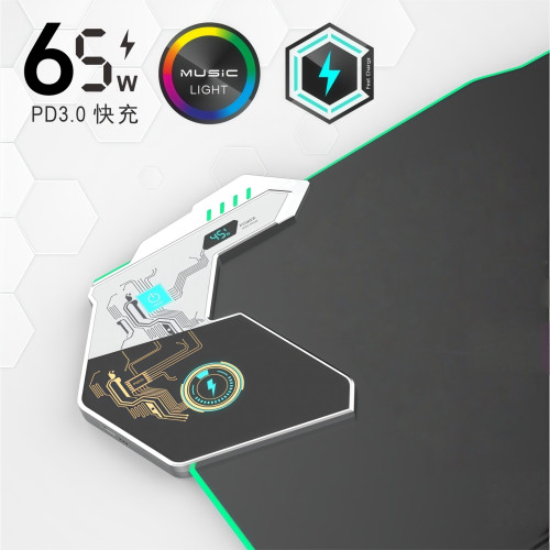 外星人無線充電滑鼠墊RGB發光鍵盤電腦墊超大防滑墊跑馬燈桌墊 外星人無線充電滑鼠墊RGB發光鍵盤電腦墊超大防滑墊跑馬燈桌墊