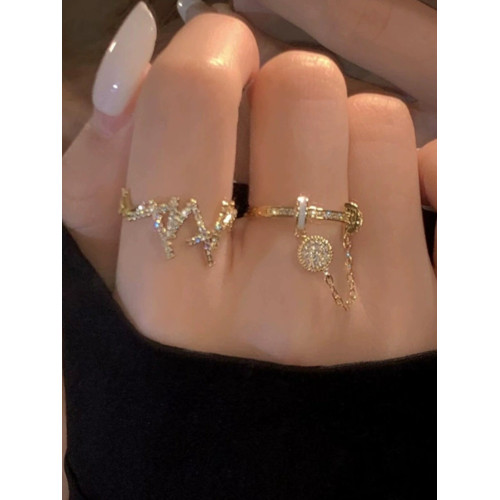 網紅閃鑽鋯石日韓氣質百搭開口戒指ins學生2024年新潮冷淡風指環 網紅閃鑽鋯石日韓氣質百搭開口戒指ins學生2024年新潮冷淡風指環