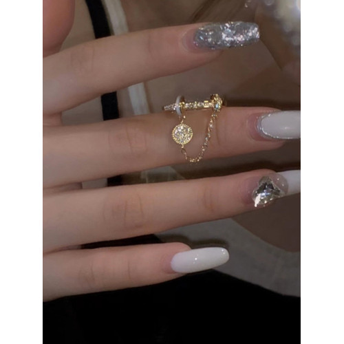 網紅閃鑽鋯石日韓氣質百搭開口戒指ins學生2024年新潮冷淡風指環 網紅閃鑽鋯石日韓氣質百搭開口戒指ins學生2024年新潮冷淡風指環