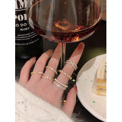 百搭開口戒指合集女小衆設計蝴蝶結珍珠食指戒小衆輕奢高級感獨特