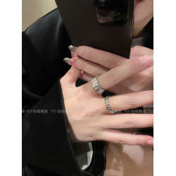 金屬冷淡風設計感戒指女時尚個性開口指環小衆纏繞食指戒指高級感