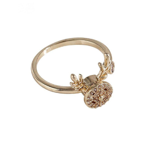 2026年新款女會旋轉的小鹿戒指聖誕節小衆設計感開口可調節食指戒 2026年新款女會旋轉的小鹿戒指聖誕節小衆設計感開口可調節食指戒