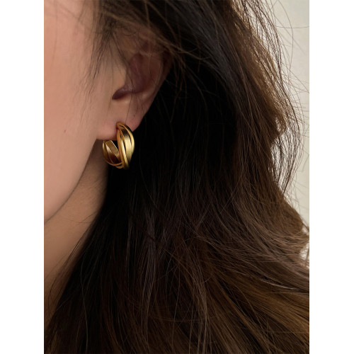 不規則金色耳環2026新款爆款高級感耳釘女小衆設計感耳圈獨特耳飾