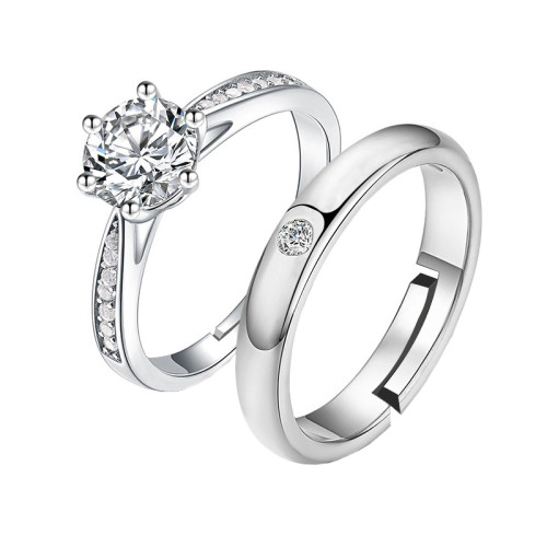 仿真對戒結婚情侶戒指男女假鑽戒一對婚禮現場用道具訂婚交換儀式