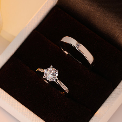 仿真對戒結婚情侶戒指男女假鑽戒一對婚禮現場用道具訂婚交換儀式