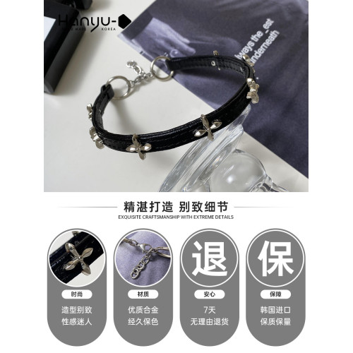 張元英同款十字架choker項圈頸環項鍊高級感頸帶曡戴頸鏈脖子配飾