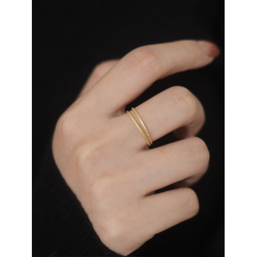 極細！原創流砂金素圈戒指2026新款爆款輕奢高級感小衆設計食指環