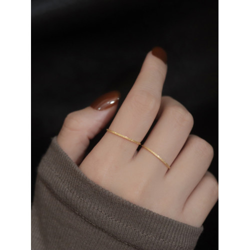 極細！原創流砂金素圈戒指2026新款爆款輕奢高級感小衆設計食指環