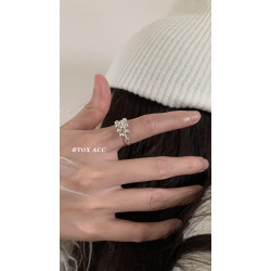 TOX ACC 韓國銀色葡萄圓珠戒指簡約高冷質感淡風小衆百搭吸睛指環