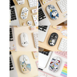 史努比無線藍牙滑鼠靜音手機平板ipad桌上型筆電辦公三雙模小巧滑