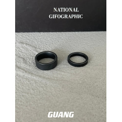 GUANG黑色陶瓷戒指男女潮嘻哈小衆高級感冷淡風情侶對戒指環男生