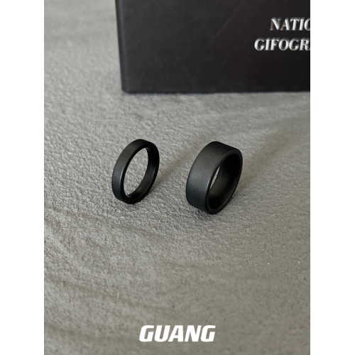 GUANG黑色陶瓷戒指男女潮嘻哈小衆高級感冷淡風情侶對戒指環男生