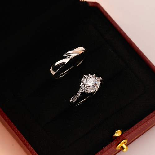 仿真婚戒對戒扭臂鑽戒男女結婚戒指一對情侶婚戒可調儀式替代道具