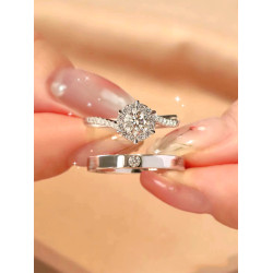 婚戒對戒結婚一對婚禮儀式婚紗攝影仿真莫桑假鑽男女交換道具戒指