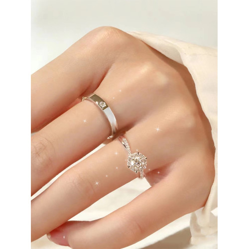 婚戒對戒結婚一對婚禮儀式婚紗攝影仿真莫桑假鑽男女交換道具戒指