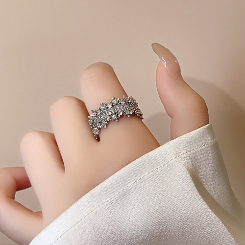 滿鑽鋯石旺財戒指女款2026新款爆款指環設計小衆精緻食指開口尾戒 滿鑽鋯石旺財戒指女款2026新款爆款指環設計小衆精緻食指開口尾戒