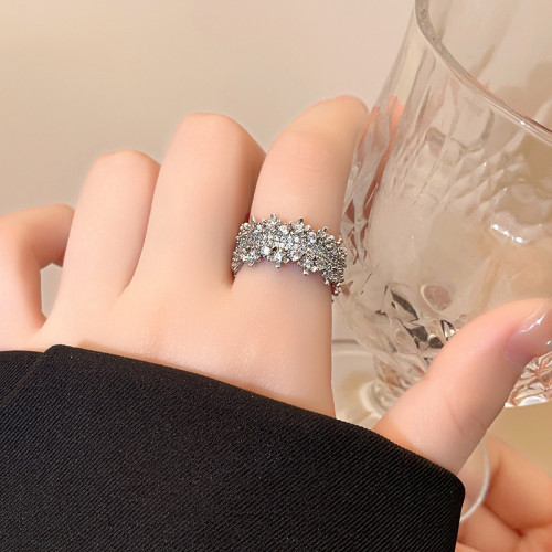 滿鑽鋯石旺財戒指女款2026新款爆款指環設計小衆精緻食指開口尾戒 滿鑽鋯石旺財戒指女款2026新款爆款指環設計小衆精緻食指開口尾戒