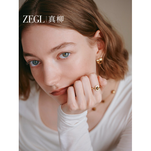 ZEGL設計師晨曦系列法式金色虎眼石戒指女輕奢小衆秋冬開口指環 ZEGL設計師晨曦系列法式金色虎眼石戒指女輕奢小衆秋冬開口指環