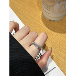 因缺斯汀【雙層竹節】銀色雙層竹節戒指開口可調節小衆百搭女