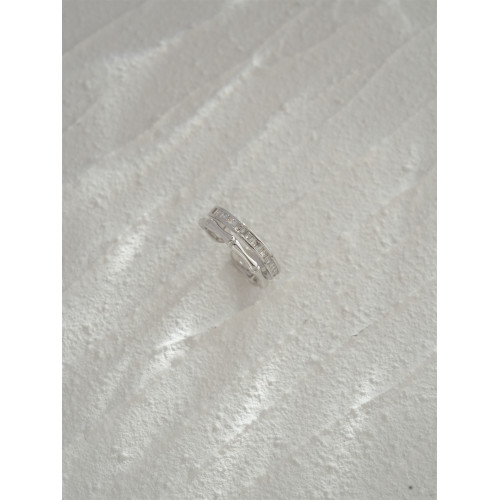 因缺斯汀【雙層竹節】銀色雙層竹節戒指開口可調節小衆百搭女