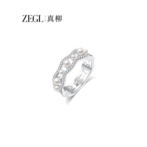 ZEGL法式人造珍珠戒指女小衆設計秋冬輕奢高級感指環冷淡風食指戒