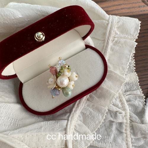 cc手作森系 捷克珠串珠花朵戒指女小衆高級感輕奢氣質百搭指環 cc手作森系 捷克珠串珠花朵戒指女小衆高級感輕奢氣質百搭指環