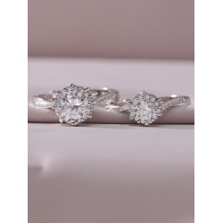 結婚戒指一對仿真星織款對戒假鑽戒活口女戒求婚結婚拍照儀式道具