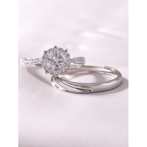 結婚戒指一對仿真星織款對戒假鑽戒活口女戒求婚結婚拍照儀式道具 結婚戒指一對仿真星織款對戒假鑽戒活口女戒求婚結婚拍照儀式道具