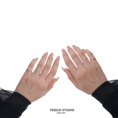 時間侵蝕痕跡 尾戒S925腐蝕肌理指環小衆原創設計高級感配飾禮物